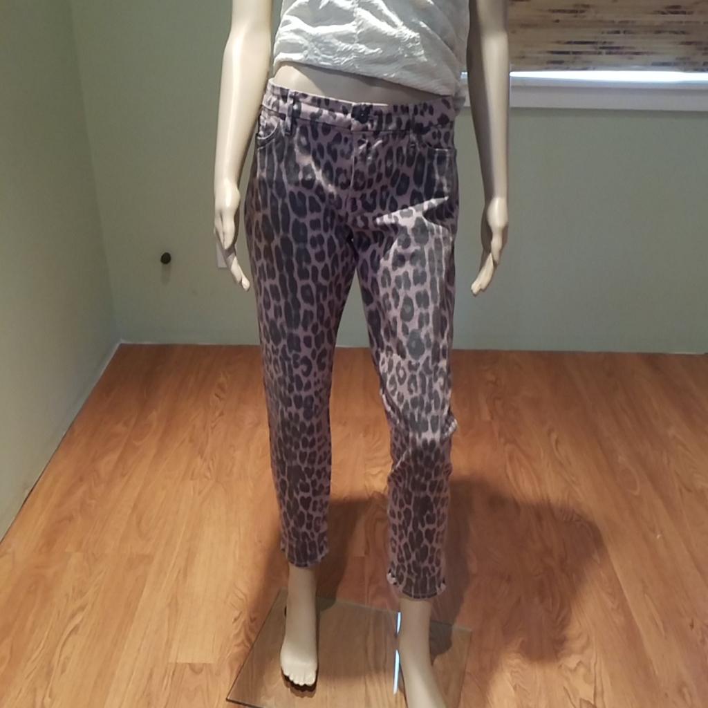 Marciano Leopard Print Cropped Jeans Size 31